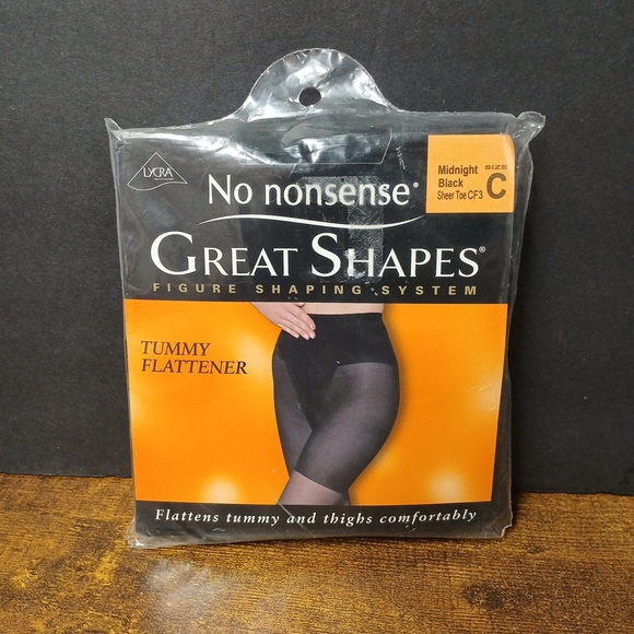 no nonsense Accessories - No Nonsense Great Shapes Pantyhose Tummy Flattener C Midnight Black Sheer Toe